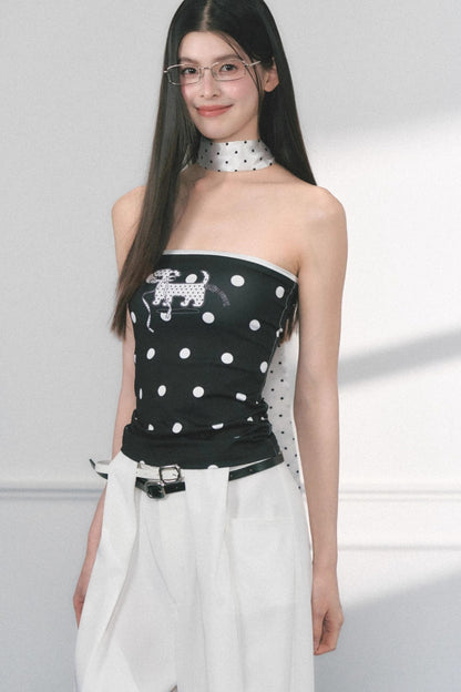 Original Puppy Print Fitted Top