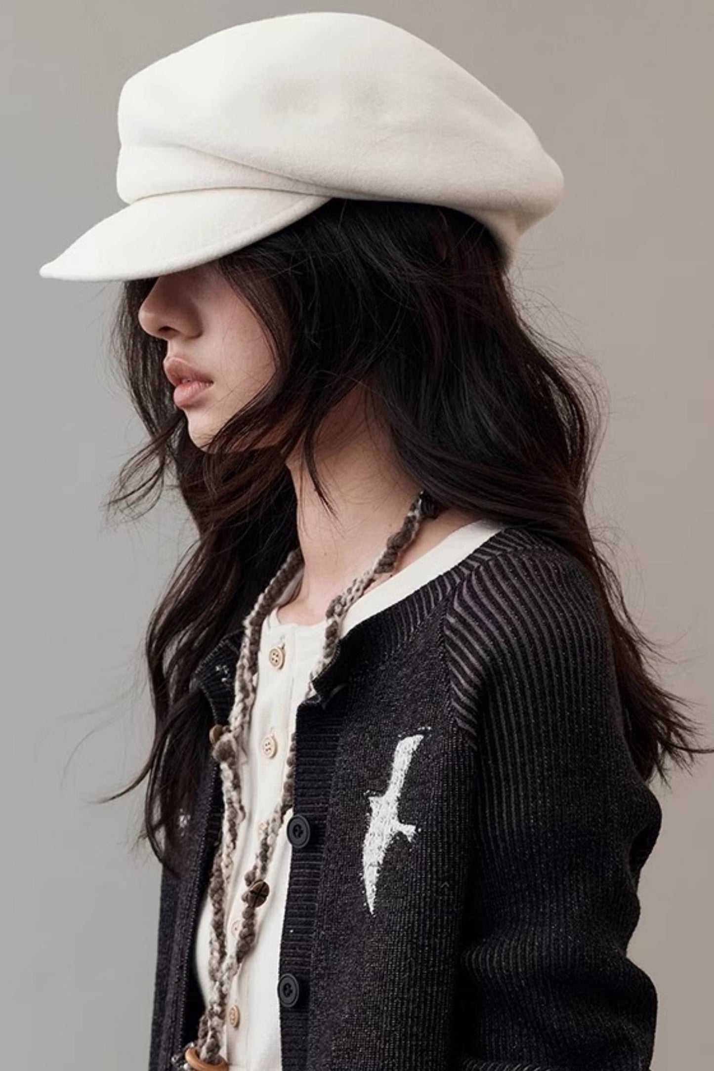 Wool Texture Newsboy Hat