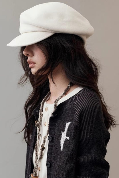 Wool Texture Newsboy Hat