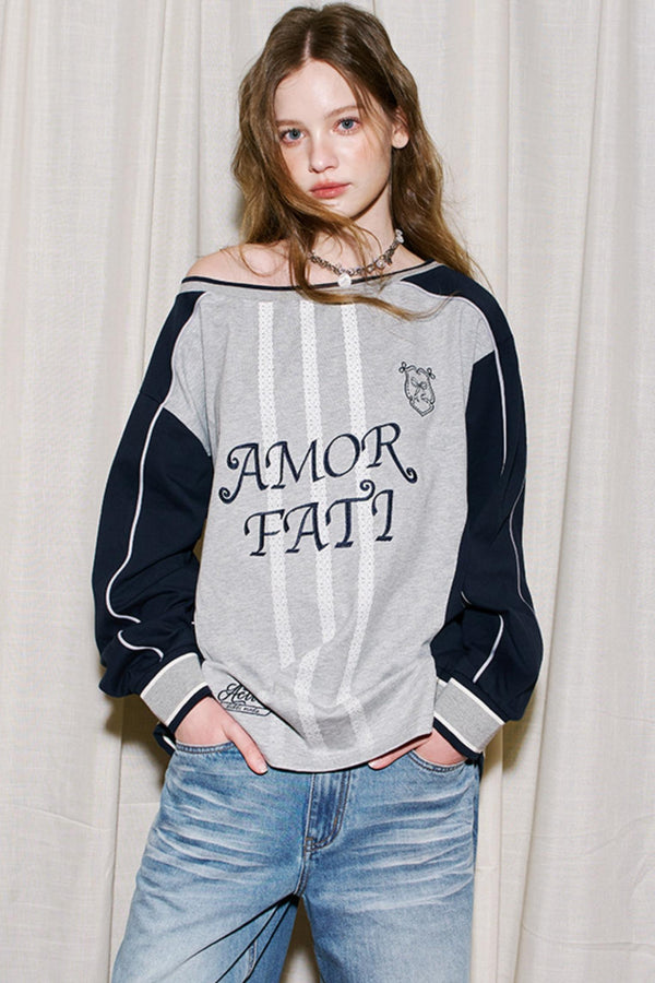 Lace One-Shoulder Sport Sweater