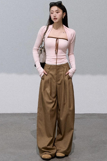 Slim Bandeau Cardigan Two-Piece Set