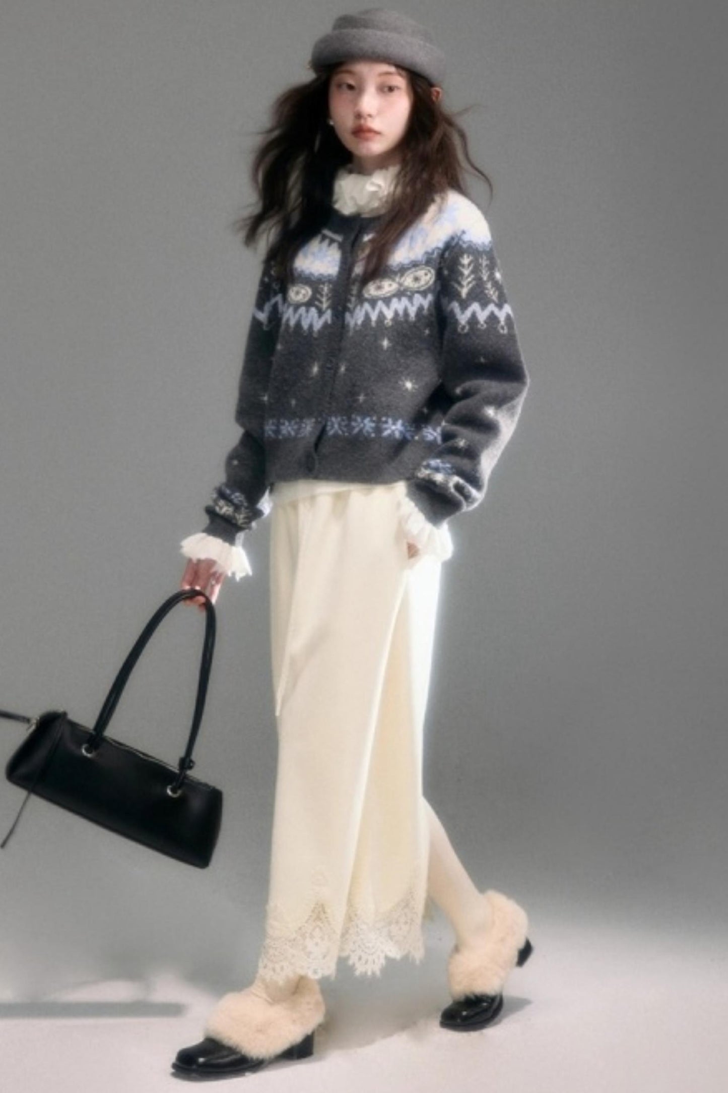 Snowflake Jacquard Cardigan Set-Up