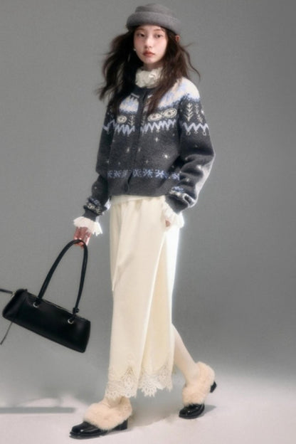 Snowflake Jacquard Cardigan Set-Up