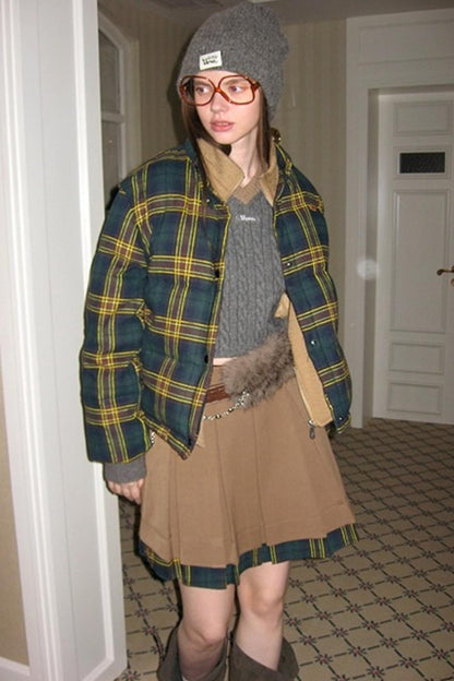 Retro Color-Blocked Knit Sweater