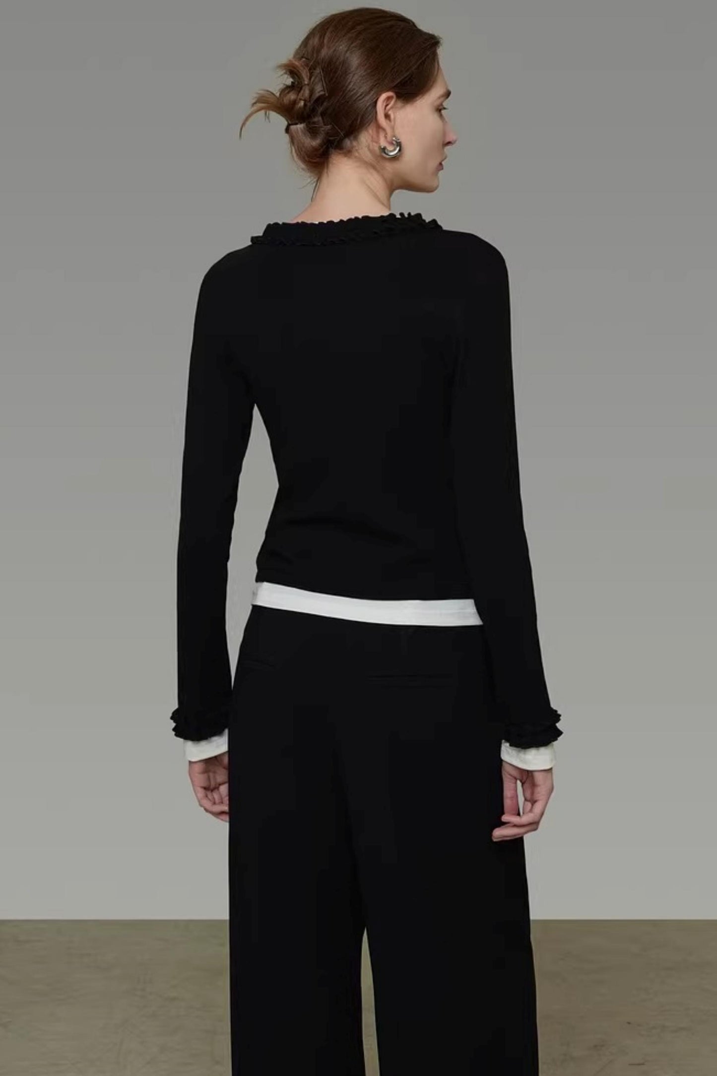Color-Blocked V-Neck Knit Sweater