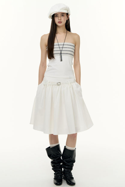 Virtual Striped Short Skirt Set-Up