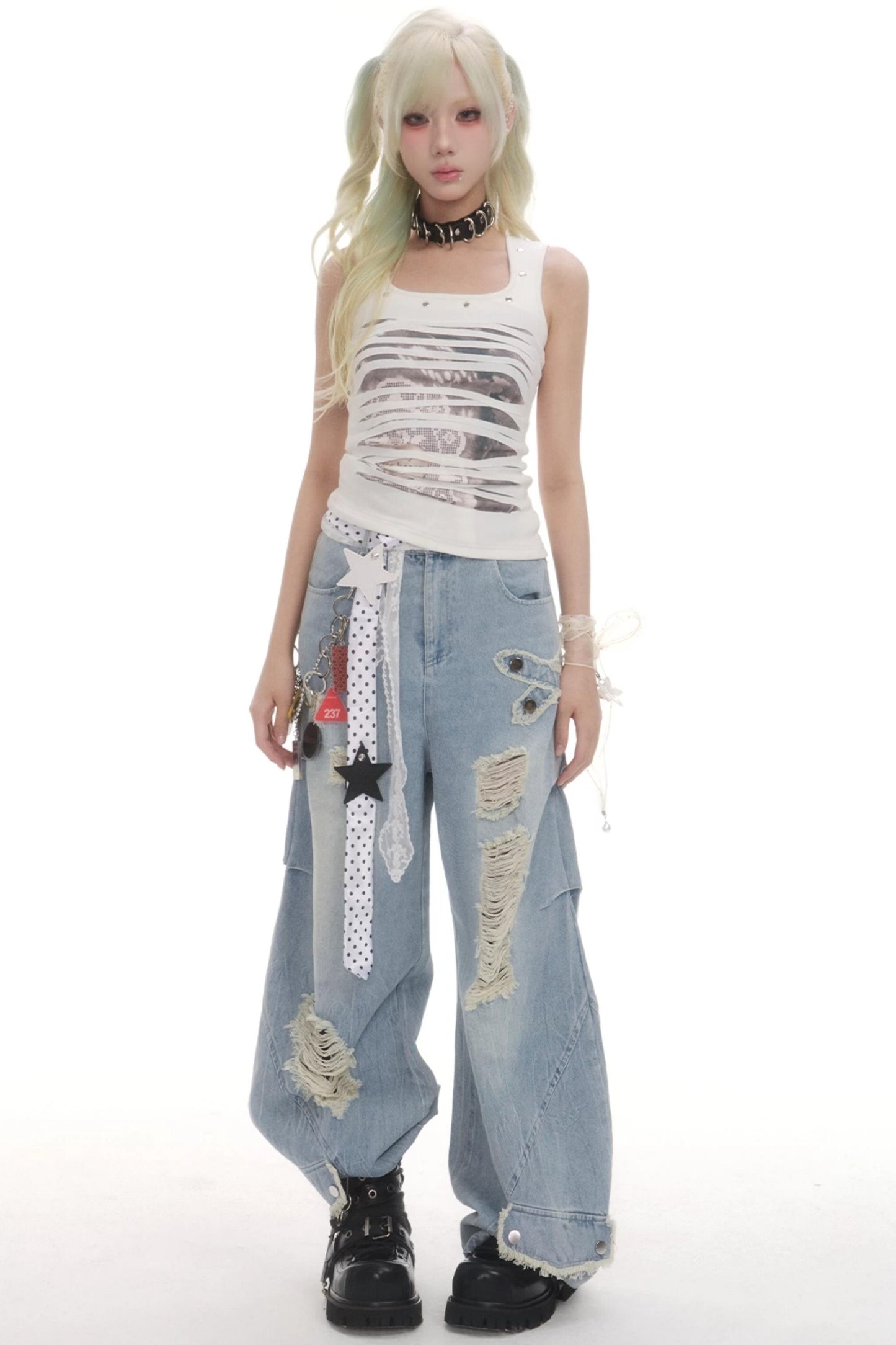 Garden Punk Irregular Tank Top