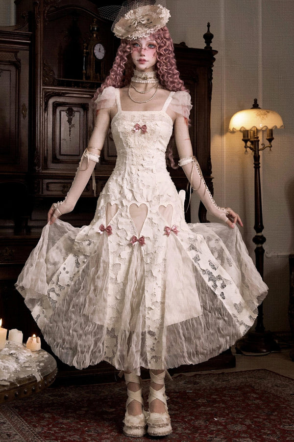 Love Heart Lace Slip Dress