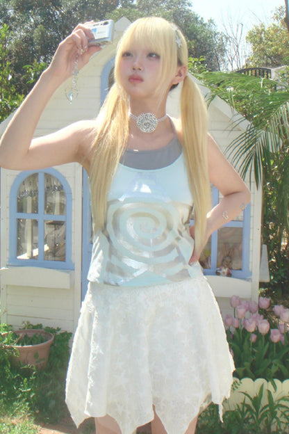 Spiral Stars Suspenders Top