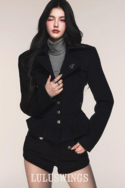 Retro Navy Wool Blazer Set-Up