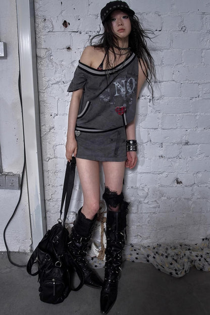 Detachable Hem Punk Corset Dress