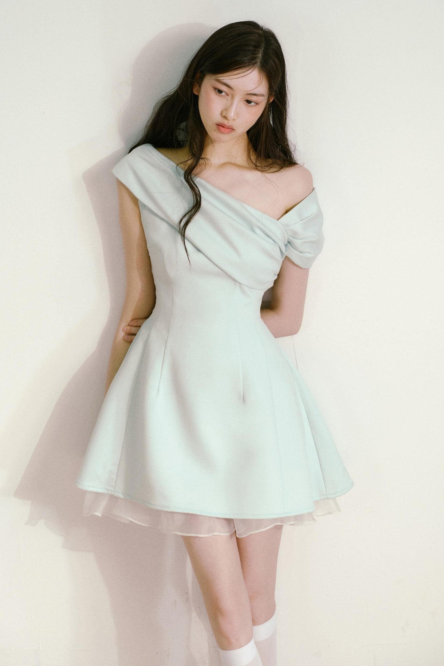 Mint Green One-Shoulder Dress