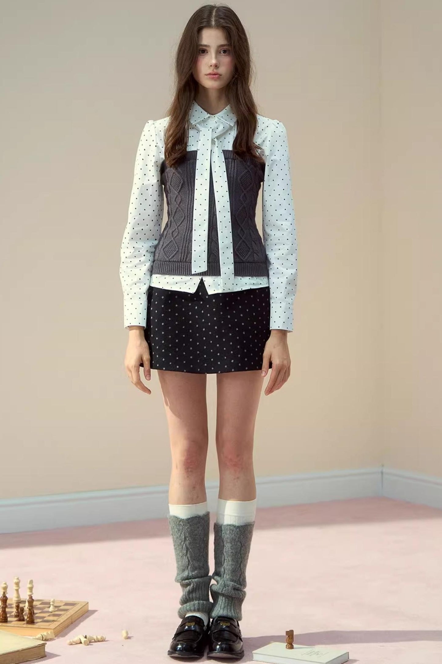 Collegiate Dot Pleats Set-Up