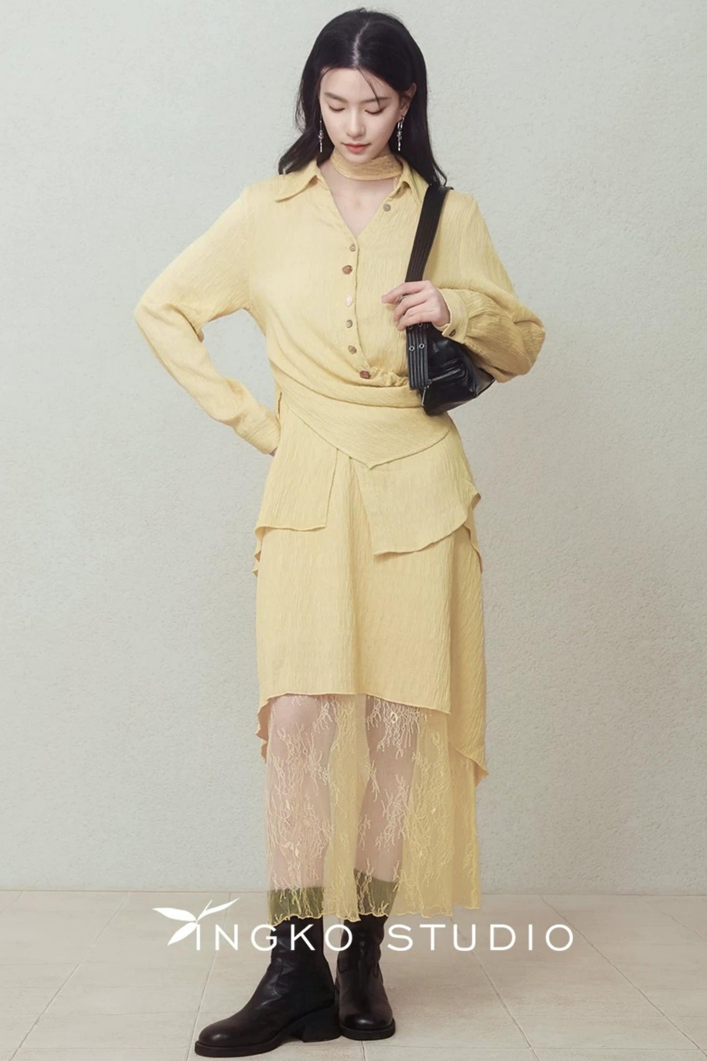 Yellow Patchwork Slip Dress