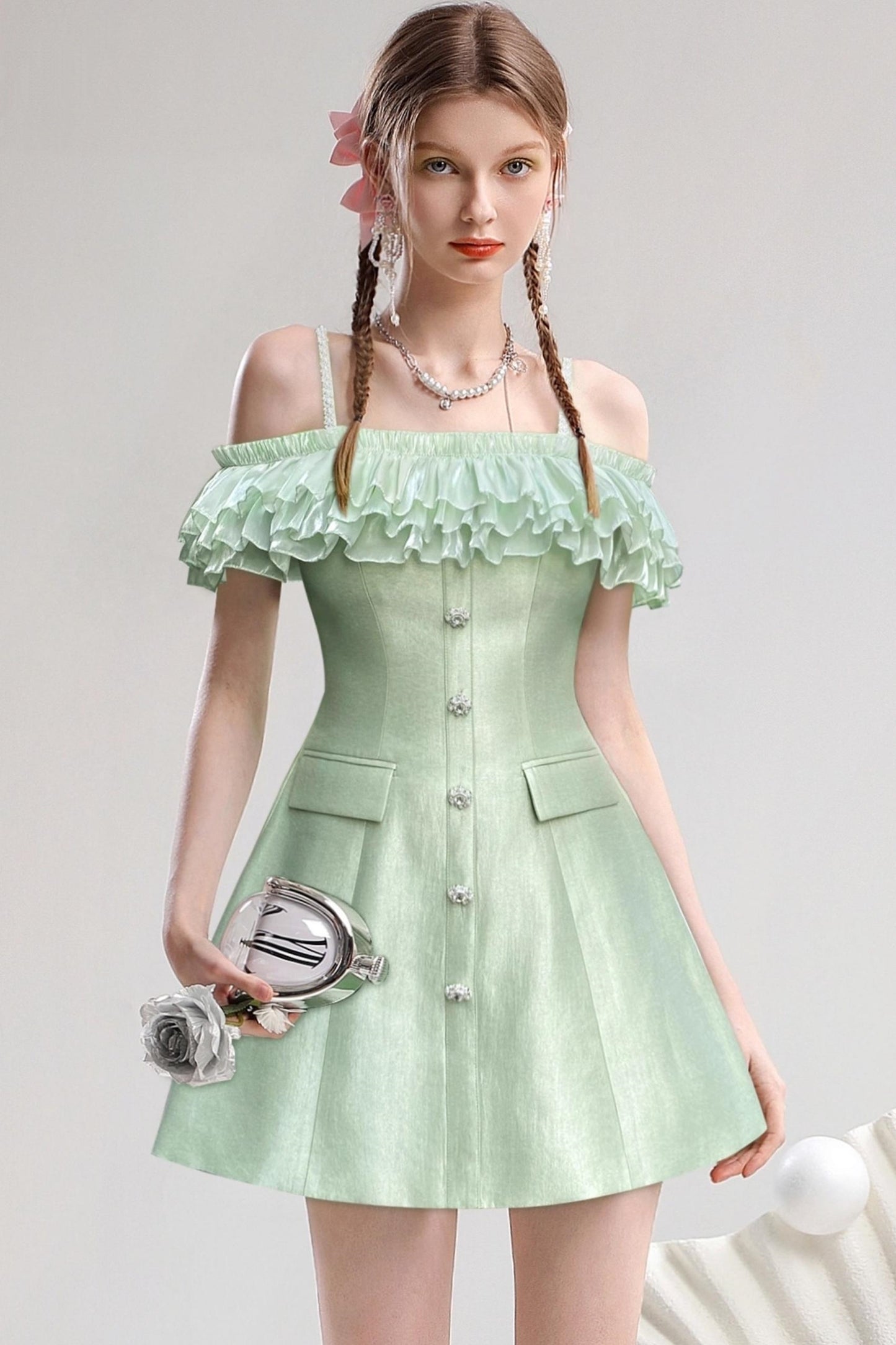 French Elegance One-Shoulder Dress