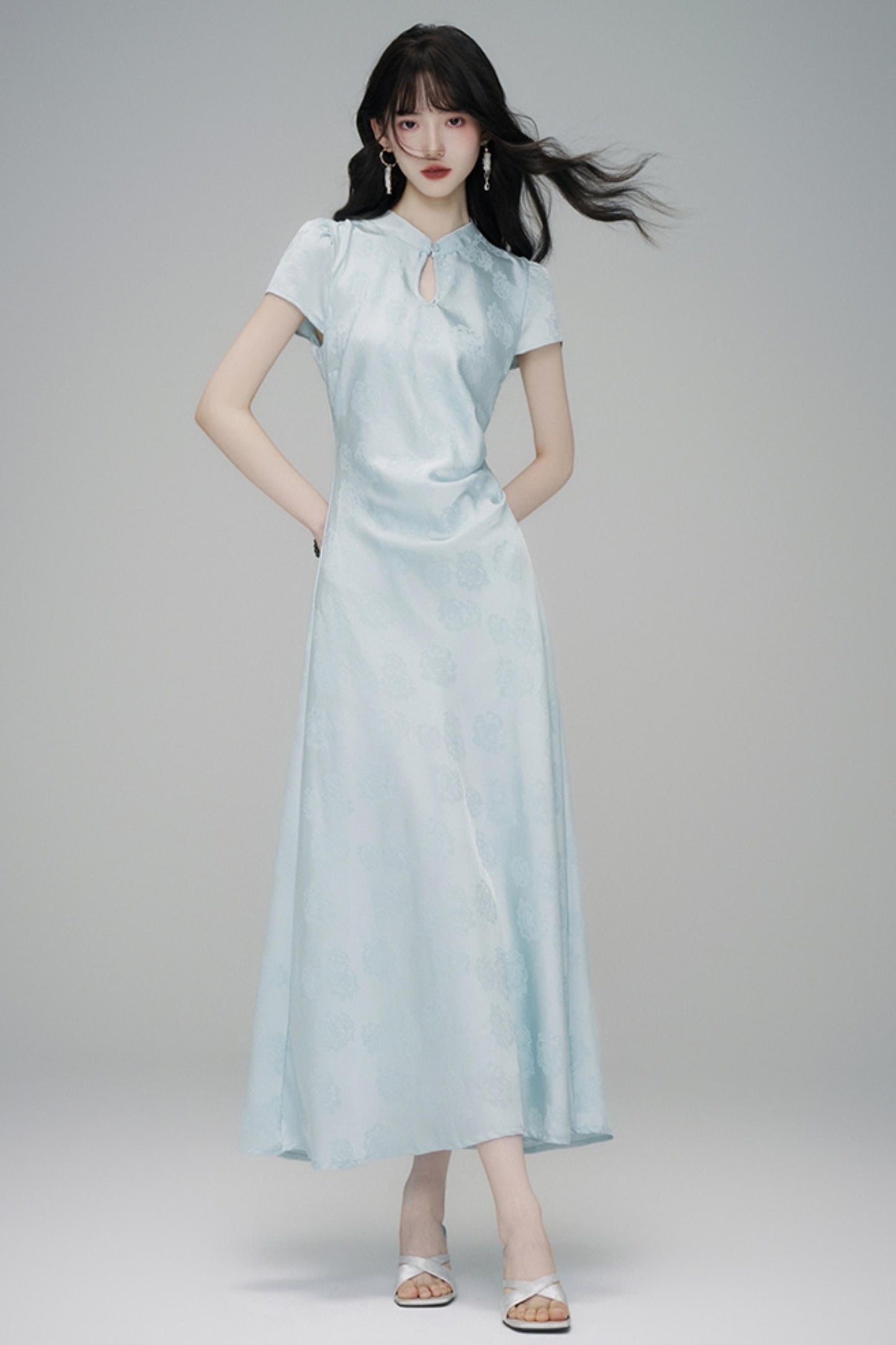 Chic Jacquard Summer Cheongsam Dress