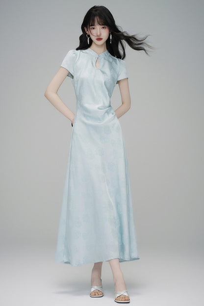 Chic Jacquard Summer Cheongsam Dress