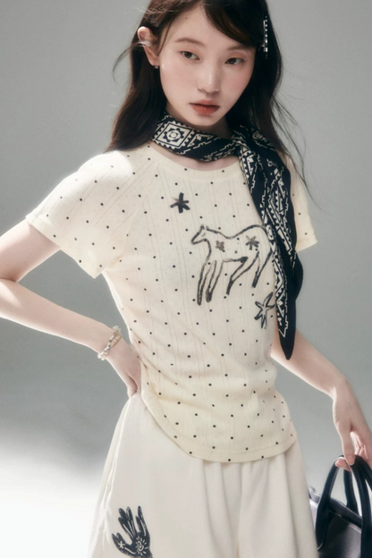 Starburst Polka Dot Raglan T-Shirt