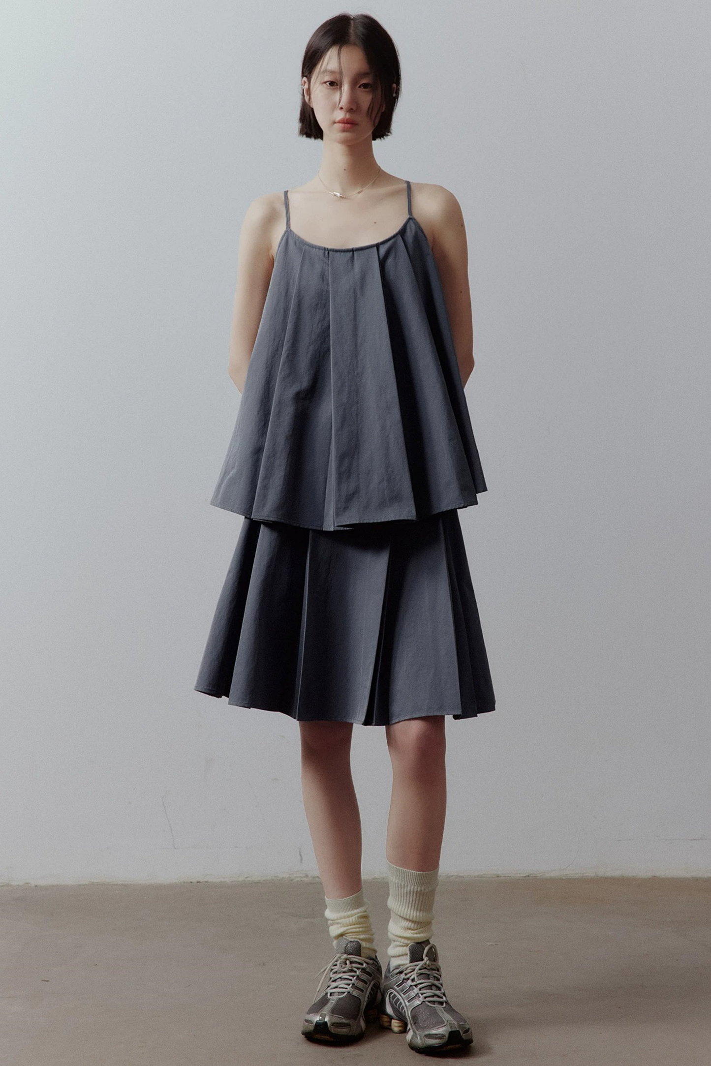 Midnight Blue Pleated Skirt Set-Up
