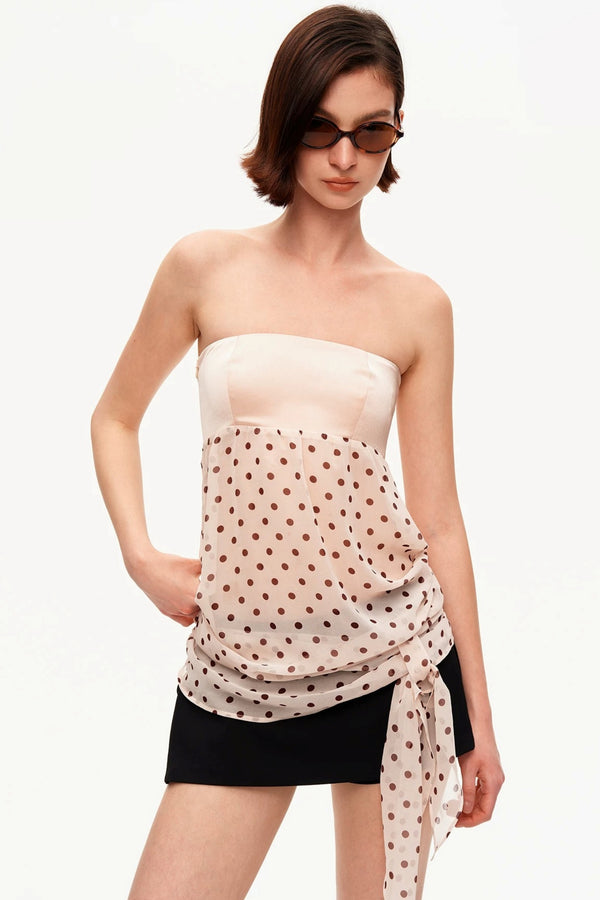 Tencel Satin Polka Dot Top