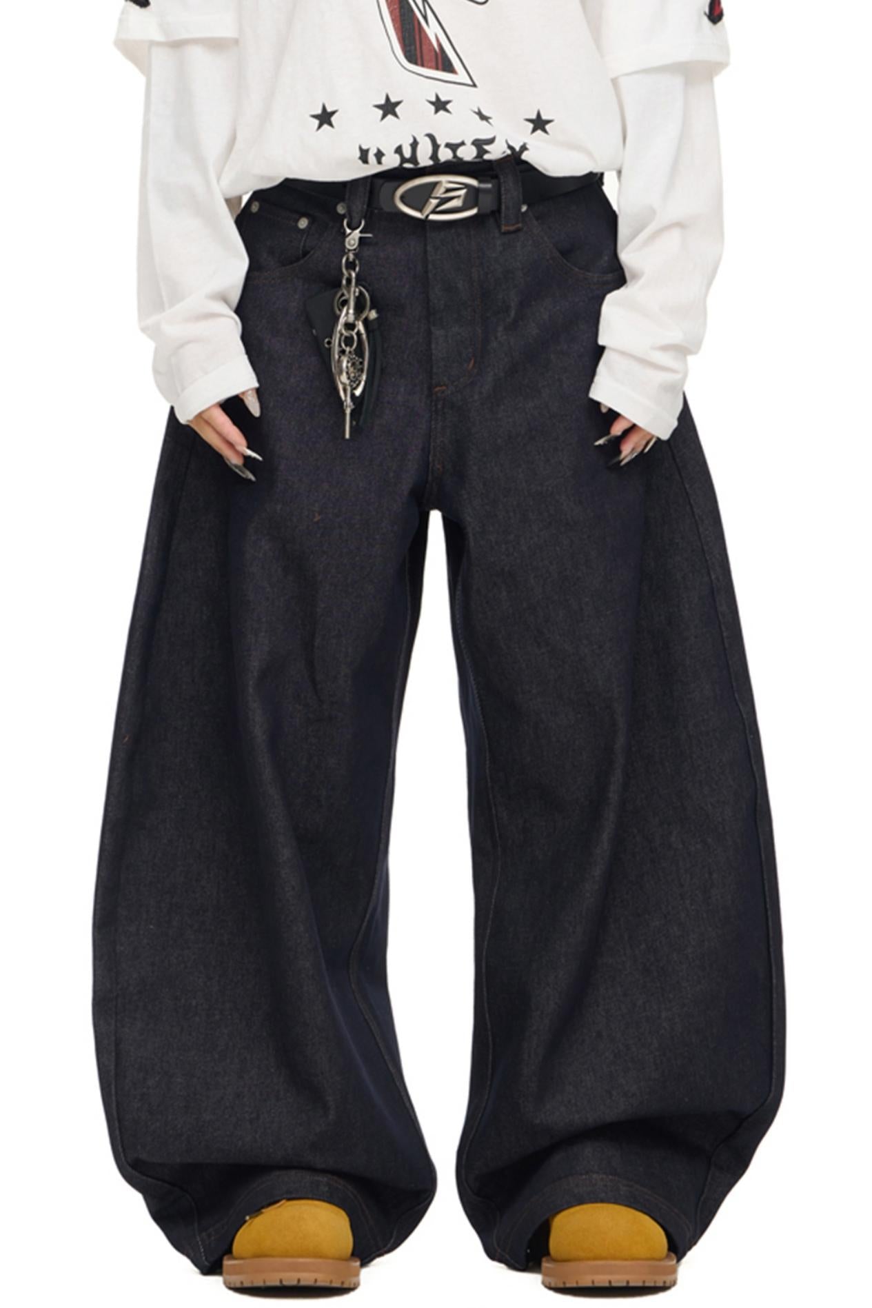 Vintage Wide Leg Cow Denim Jeans