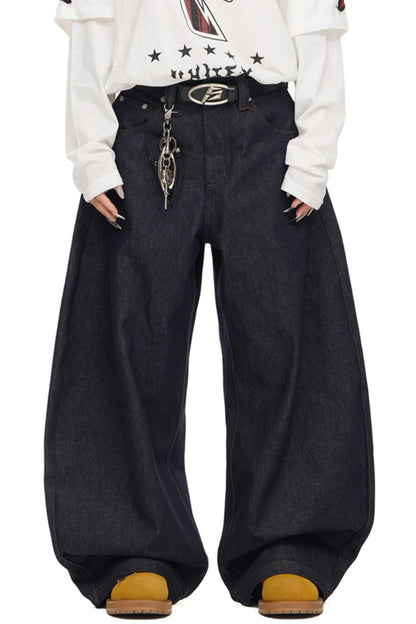 Vintage Wide Leg Cow Denim Jeans