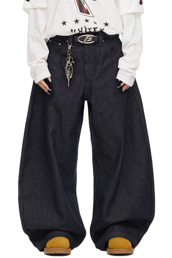 Vintage Wide Leg Cow Denim Jeans