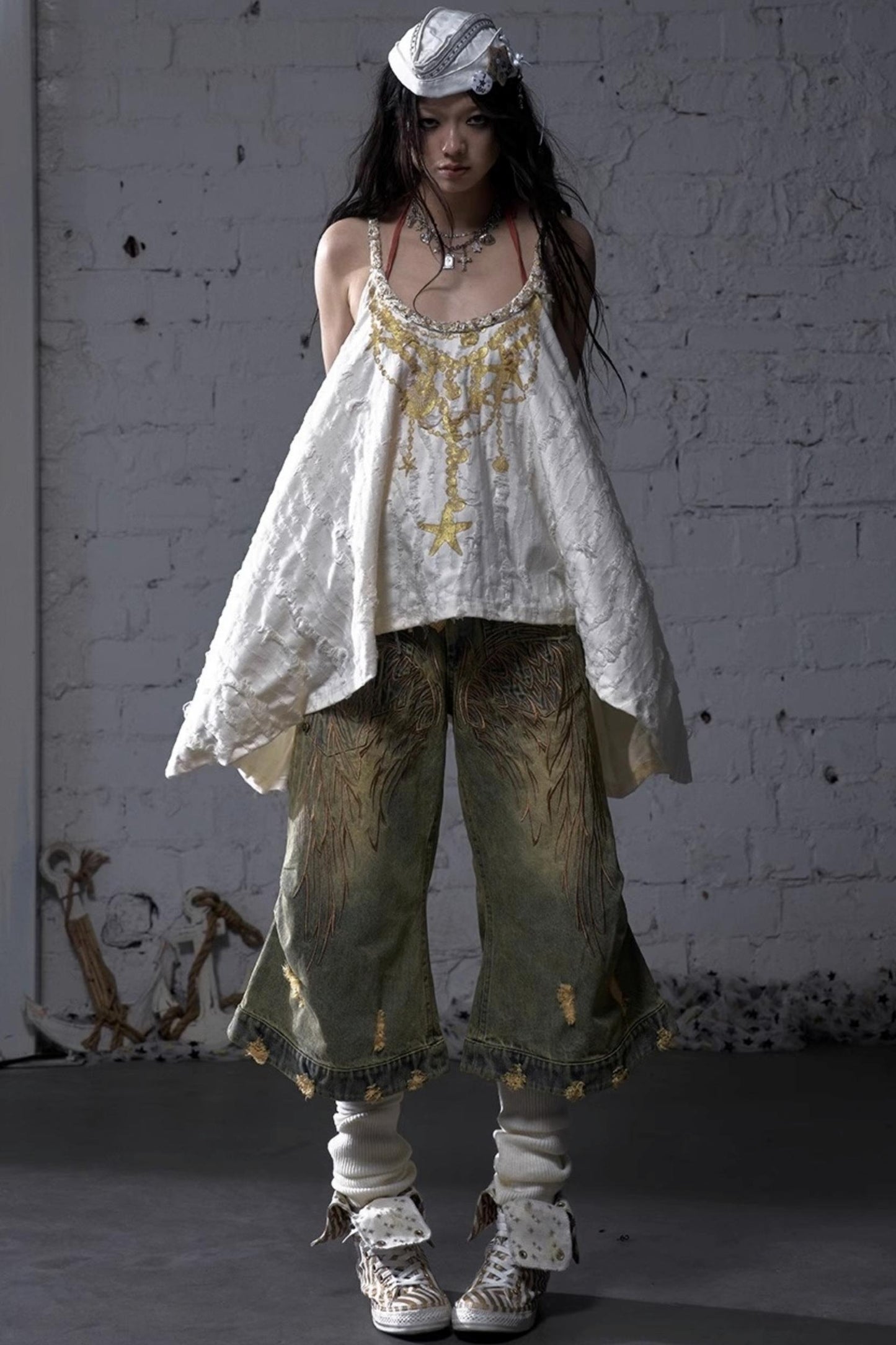 Hippie Star Foil Loose Strap Vest