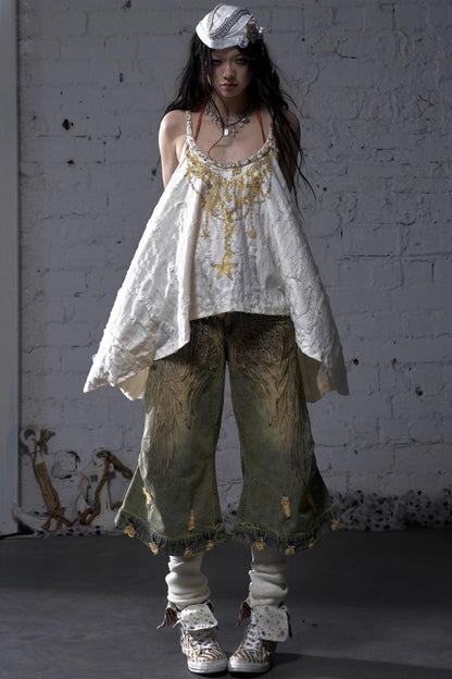 Hippie Star Foil Loose Strap Vest