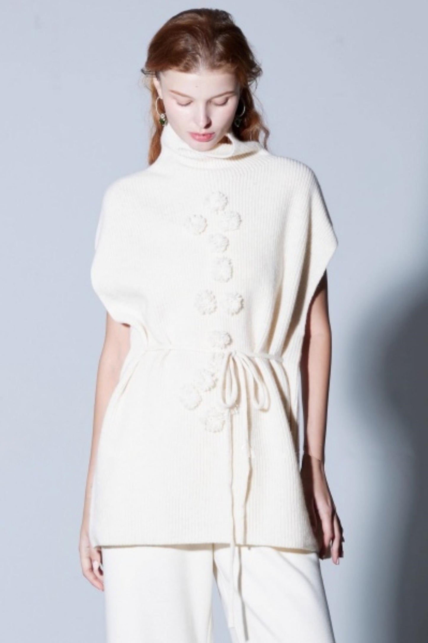 Sheep Wool Cable Knit Vest