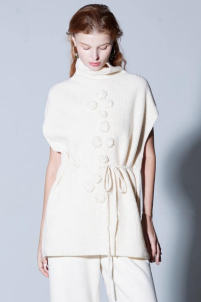 Sheep Wool Cable Knit Vest