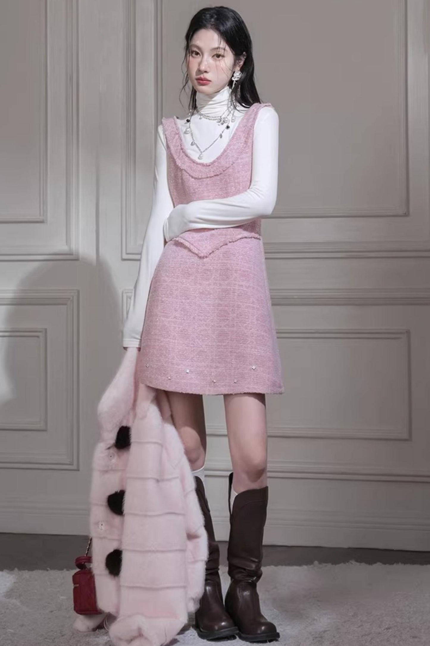 Glitter Tweed Tank Dress