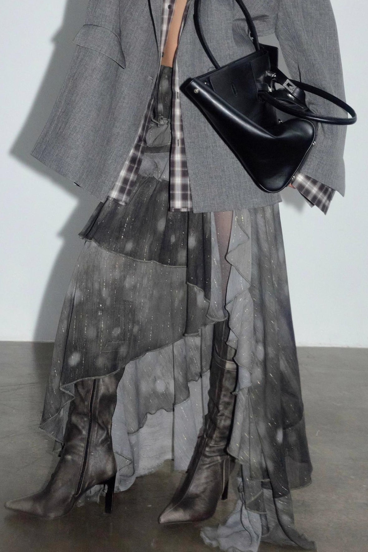 Forest Chiffon Ruffle Skirt