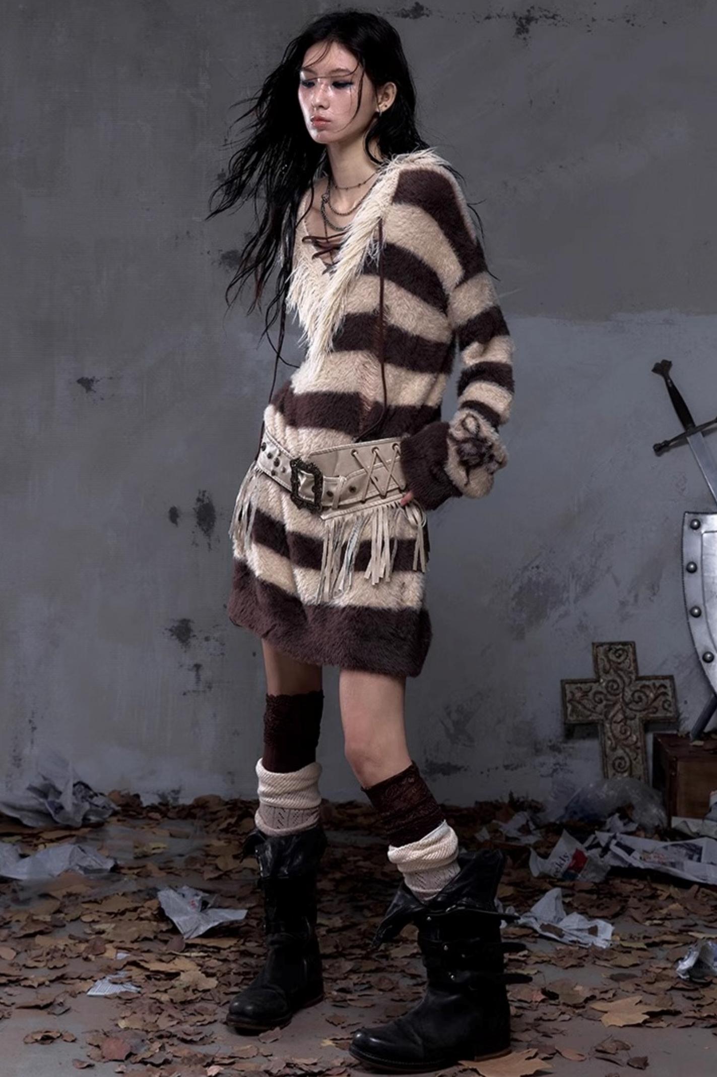 Vintage Street Punk Long Sweater