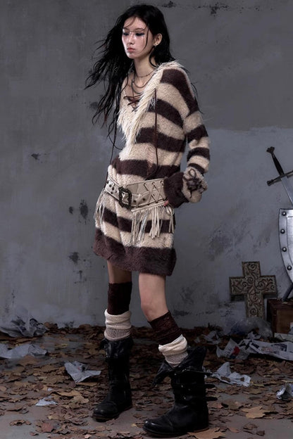 Vintage Street Punk Long Sweater