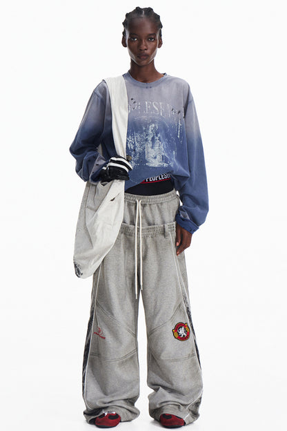 Sense Distressed Wide-Leg Pants