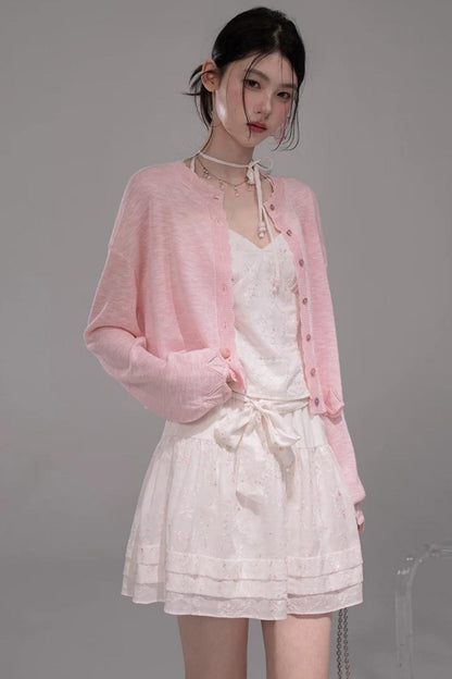 Lyocell Embroidered Batwing Blouse Set-Up