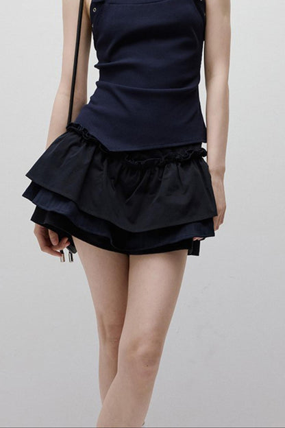 Dreamscape Blue Puffy Hakama Skirt