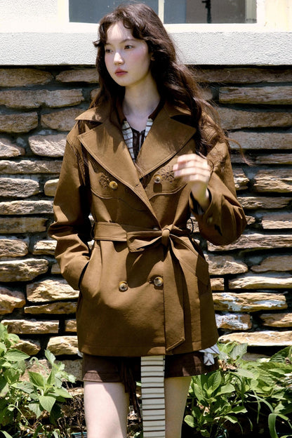 Vintage Blended Leather Carved Jacket