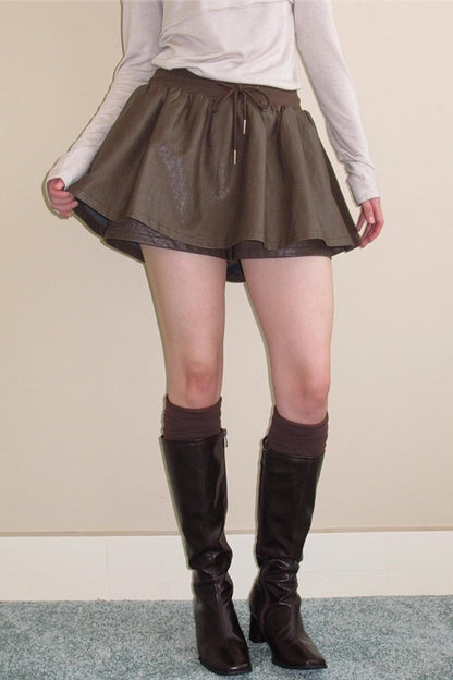 Vintage Distressed Leather Skirt