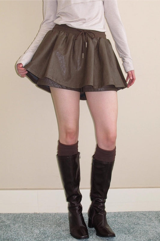 Vintage Distressed Leather Skirt