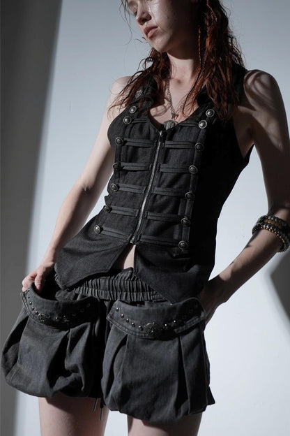 Vintage Rivet A-Line Cargo Shorts