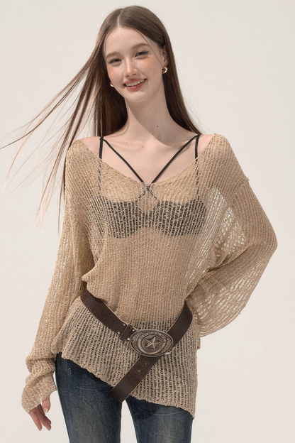 Knitted Mesh Blouse