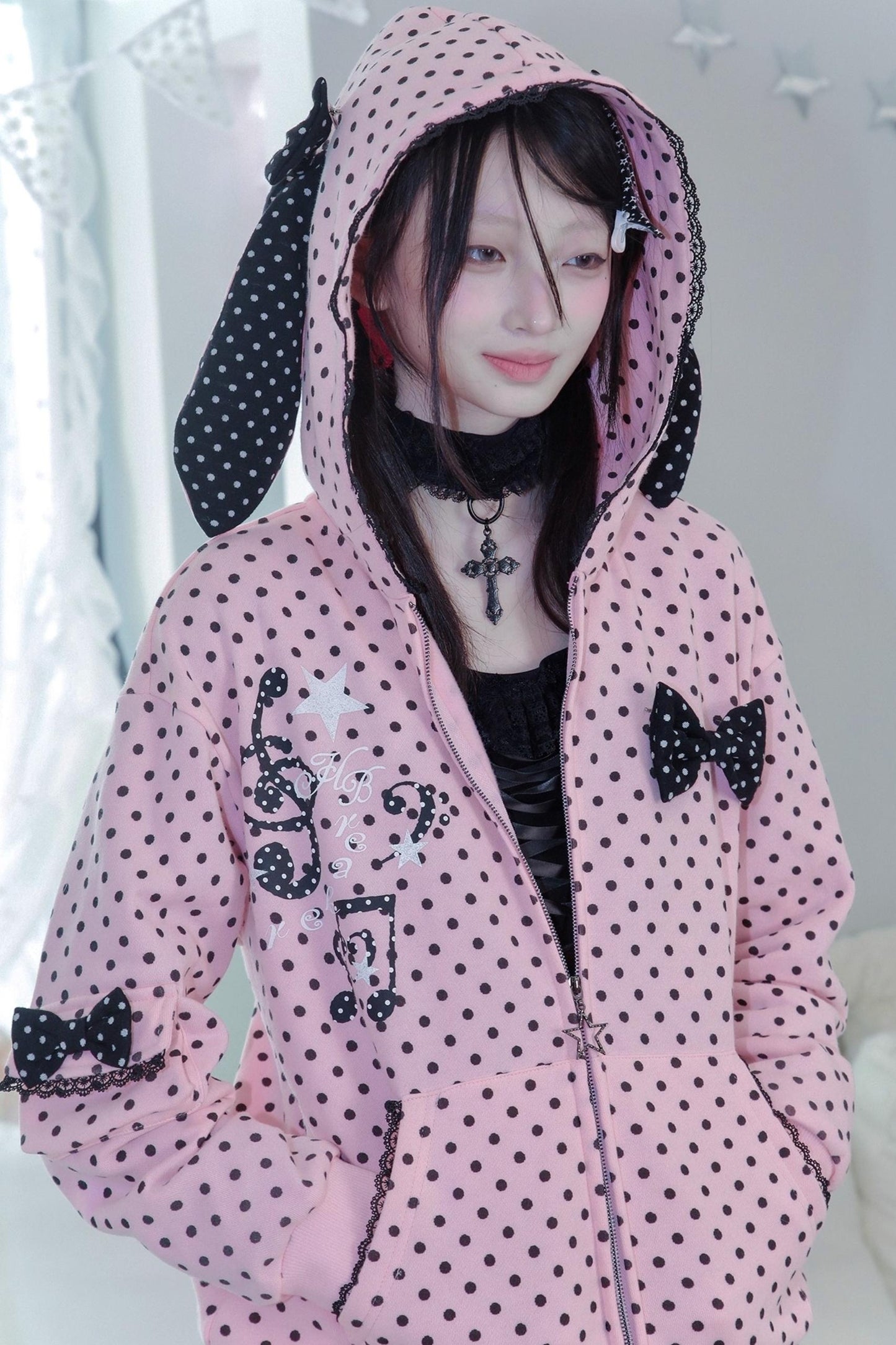 Velvet Polka Dot Sweatshirt