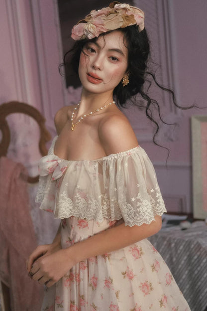 프린세스 핑크 숏 피쉬본 드레스