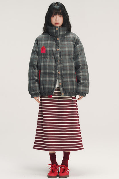 Colorful Embroidery Plaid Jacket