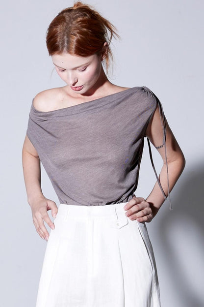 Natural Silk Multi-Wear Pleated T-Shirt