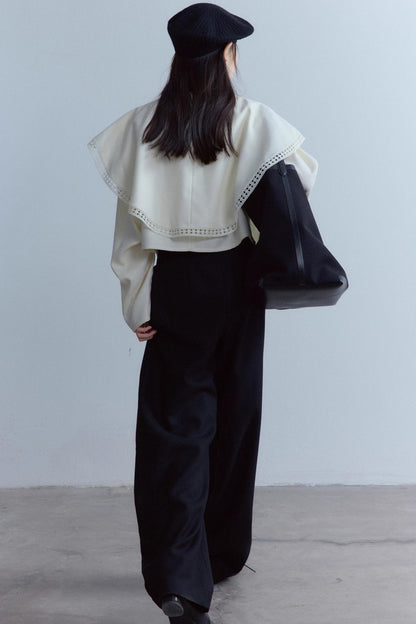 Off-White Asymmetrical Wool Top