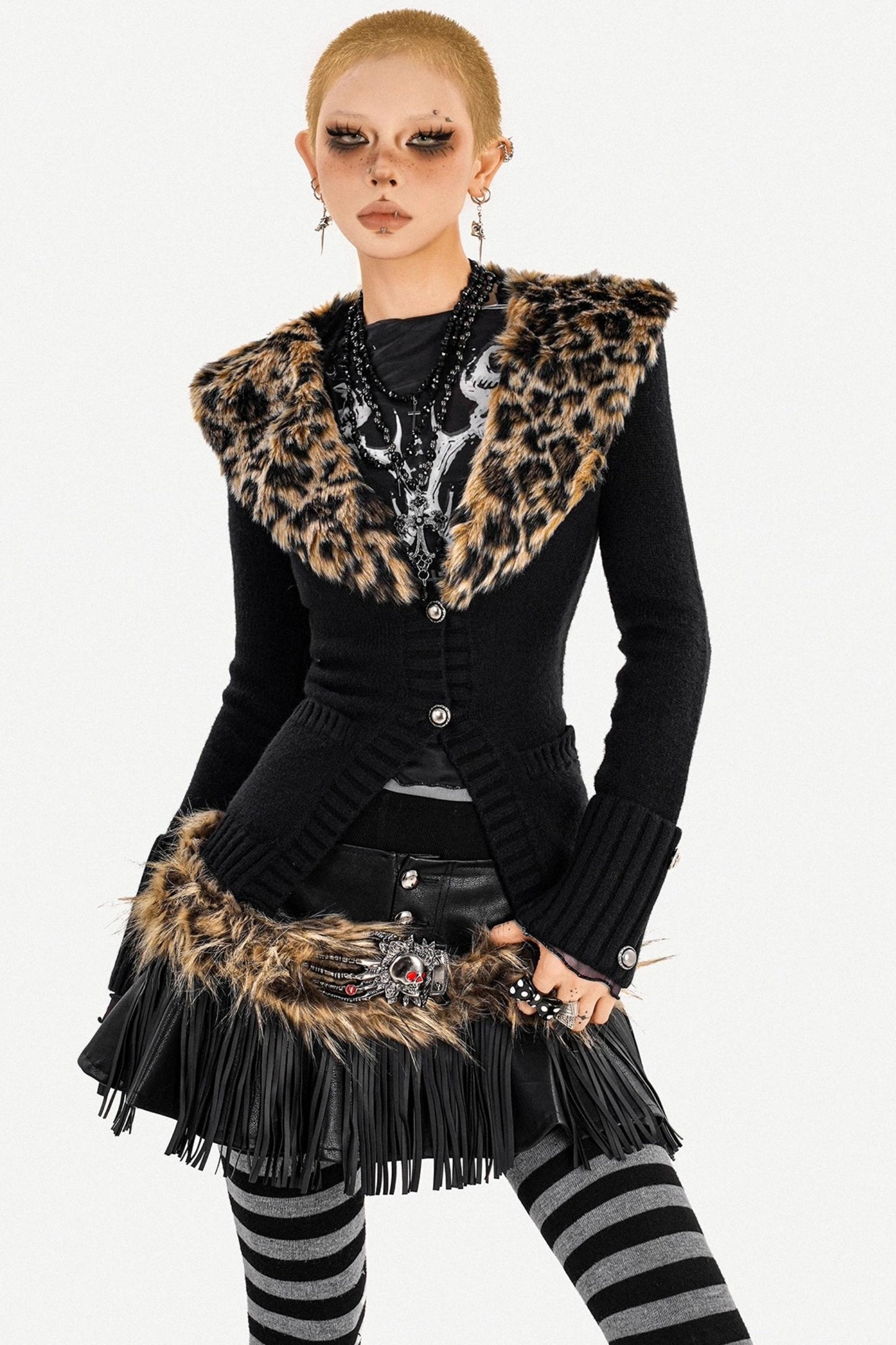 Leopard Print Knit Cardigan