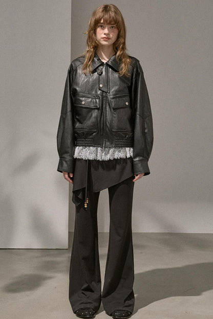 Flared Stitched Pants